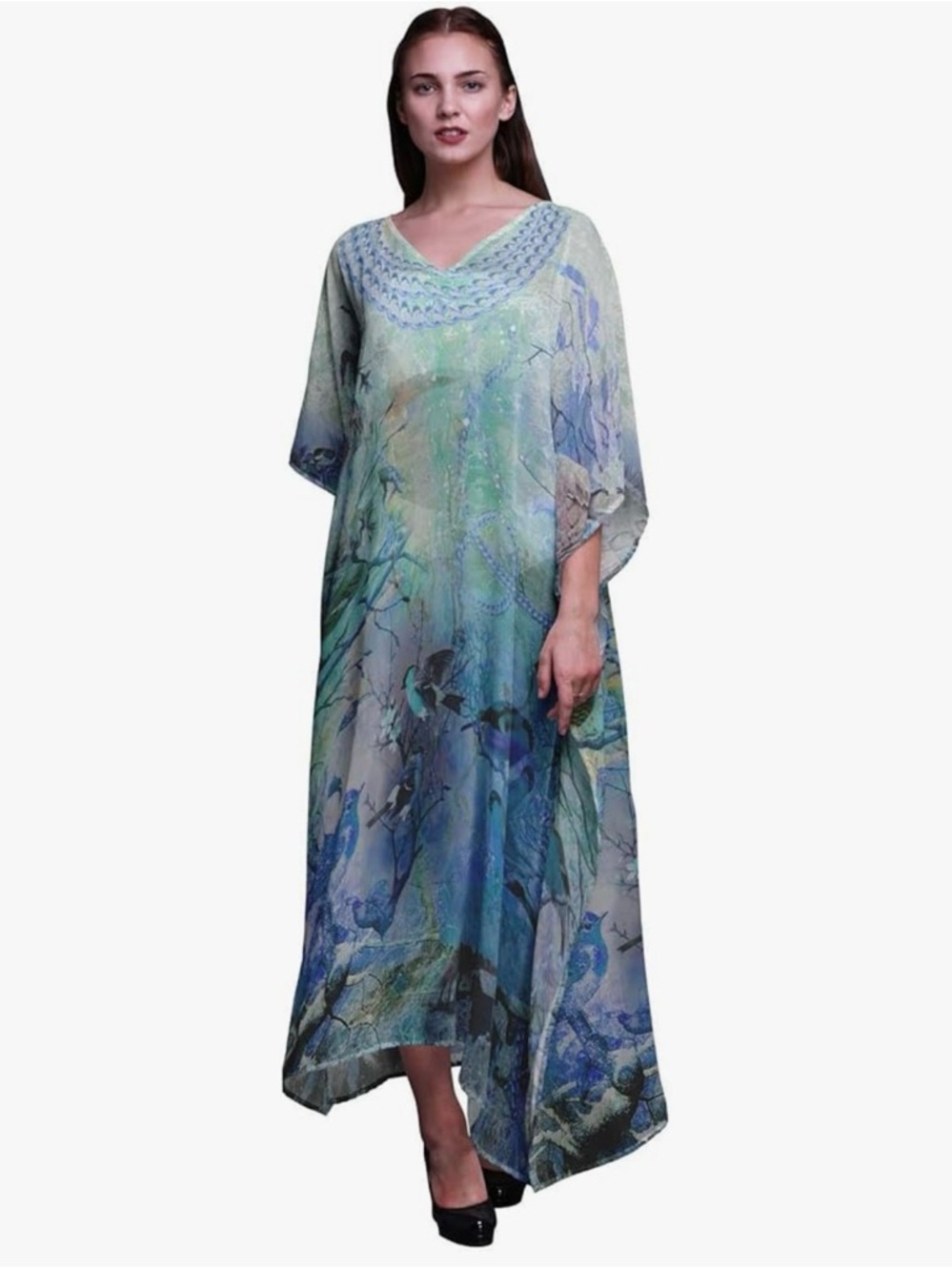 Sparrow Bird Womens Long Beach Kaftan Beachwear Bikini Coverup Maxi Dress